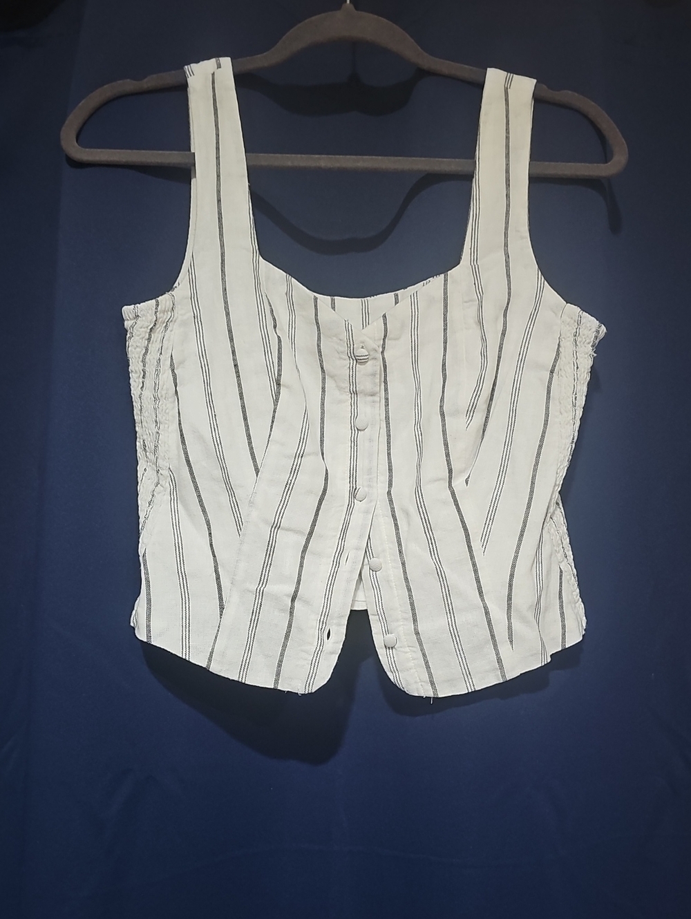 Old Navy White Tank Top with Black Stripes